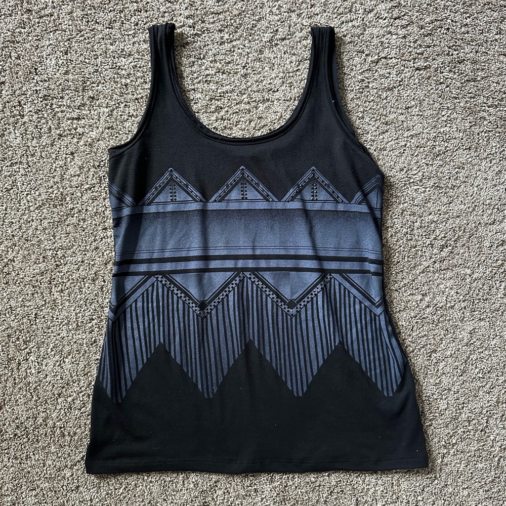 Maurices Black and Gray Chevron Tank Top